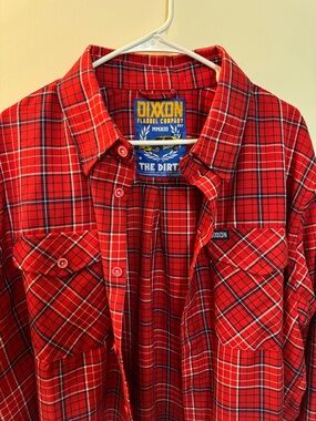 DIXXON Red Plaid Button-Down Flannel Shirt